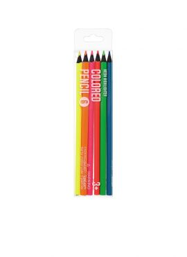 6 Neon Highlighter Pencils-M001