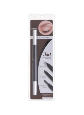 3 in 1 Eyeliner +Eyebrow Pencil +Eyebrow Brush ((04 Light Coffee)