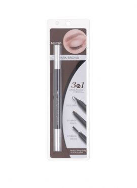 3 in 1 Eyeliner +Eyebrow Pencil +Eyebrow Brush (03 Dark Brown)