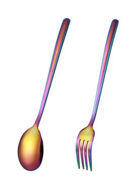 Cutlery two-piece set (spoon + fork) (colorful)