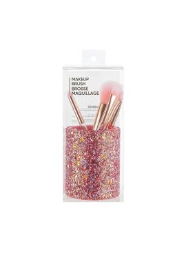 Sparkling Stars Makeup Brush Set in Cylinder Box (6pcs)-Pink