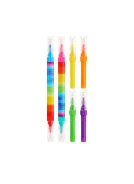 Double Ended Refillable Fluorescent Highlighter (8 Colors)