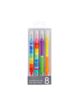 Double Ended Refillable Fluorescent Highlighter (8 Colors)