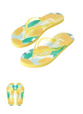 Fruit Series Women's Lemon Print Flip Flops