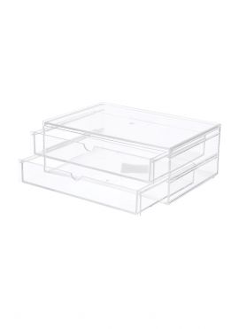 Transparent Free Combination Series Two-grid Cosmetics Storage Case with Drawers & Lifting Cover