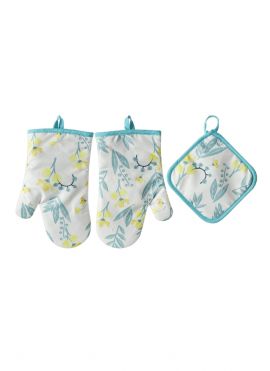 Flower Series Oven Mitts and Pot Holders Sets