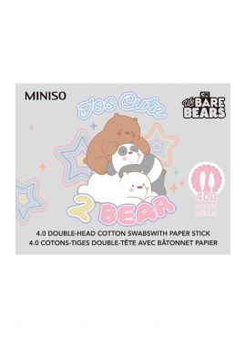 We Bare Bear Collection 4.0 Double-head Cotton Swabs with Paper Stick (400 Count)