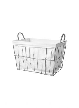 Wire Storage Basket with Removable Liner, XL (Brown)