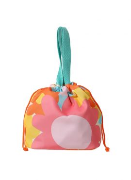 Sunrise Sunflowers Drawstring Lunch Bag(Pink)