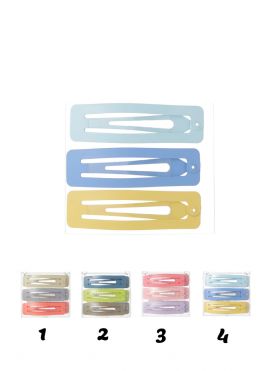 Colorful Series Rectangle Hair Clip (6cm, 6 pcs)