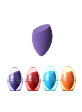 Slanted Edge Makeup Sponge with Colorful Container