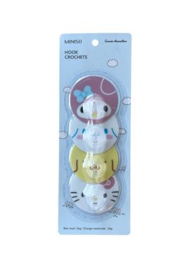 Sanrio Characters Round Traceless Hooks (4 pcs)