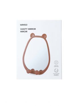 Lovely Bear Vanity Mirror with Phone Holder-Brown