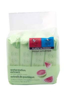 Watermelon Extract Wet Wipes (20 Wipes×4 Packs)