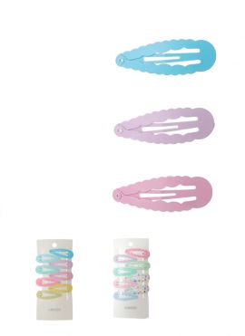 5cm Wave Design Water Drop Hair Clip (8 pcs)