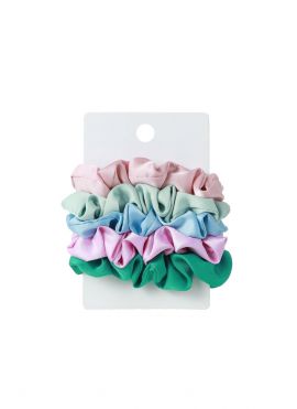 Small Solid Color Hair Scrunchies (5 pcs)