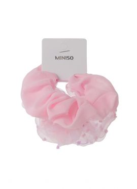 Pink Series Dots Tulle Hair Scrunchies (3 pcs)