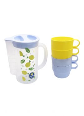 Lemon Day Water Pitcher & 4 Cups (1000mL)