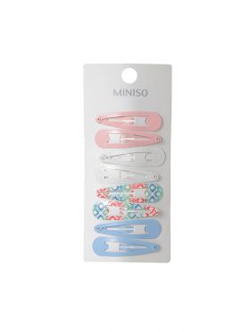 Kids' Printed Waterdrop Shape Hair Clips (8 pcs, 5cm)