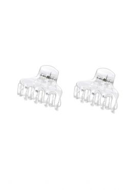 Minimalist Style Transparent Hair Claw Clip (2 pcs)