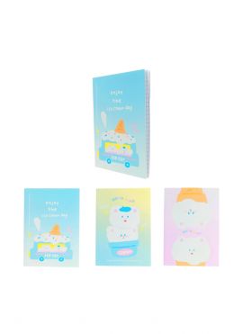 HoHo Bear Summer Sparkling Ice Series A5 Stitch-Bound Book (28 Sheets, 3 pcs)