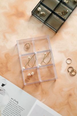 Stackable 6-Grid PS Jewelry Organizer