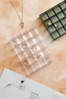 Stackable 20-Grid PS Jewelry Organizer