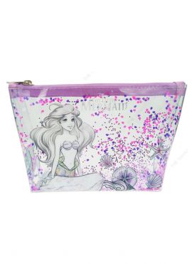 Disney The Little Mermaid Collection Translucent Trapezoid Cosmetic Bag(Purple)