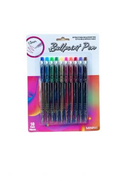 Retractable Ballpoint Pen (10 Pack, Colored)