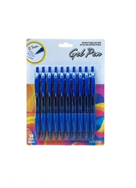 Retractable Gel Pen (10 Pack, Blue)