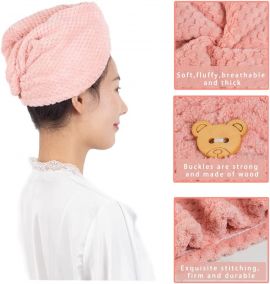 Patterned Absorbent Thick Hair Drying Cap(Pink)