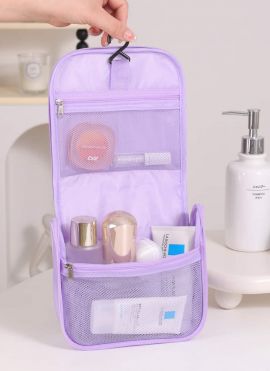 Minigo Purple Series Toiletry Bag with Hanging Hook