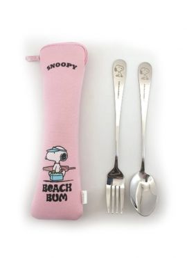 Snoopy Summer Travel Collection Flatware Set (Fork & Spoon)