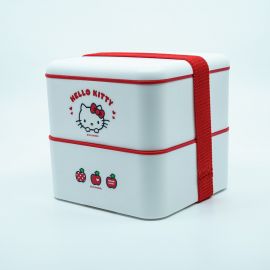 Hello Kitty Apple Collection Square Double Layered Bento Box (1600mL)