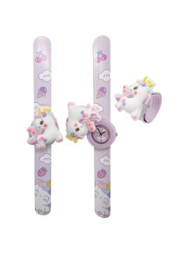 Unicorn Baby Collection Kids' Watch with Swivelling Cover(Crown)