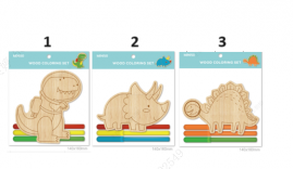 Dinosaur Series Coloring Wooden Kit (3 Assorted Models)