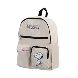 Snoopy Collection Nylon Backpack with Pockets(Beige)